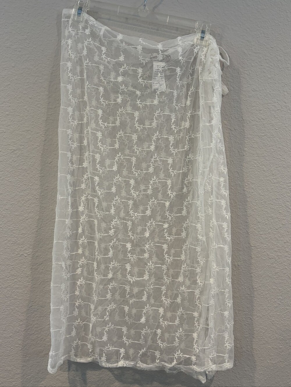 New Frew People Womens White Lace Wrap Tie Sarong Swim Coverup Skirt One Size
